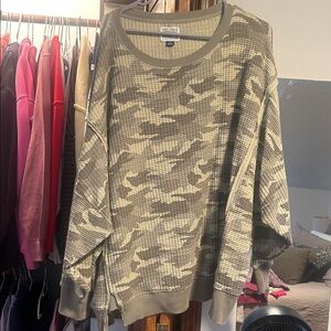 Aerie Olive Camouflage Sweater